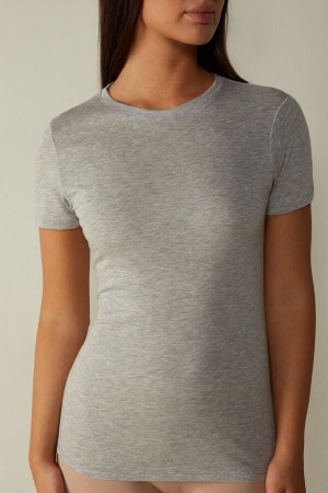 Intimissimi Kort-Sleeve T-shirt in Ultrafresh Supima® Katoenen Grijs | TBEPQ23548