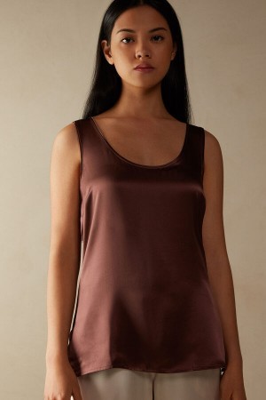 Intimissimi Silk and Modal Tank Top Bruin | SBEVO89513