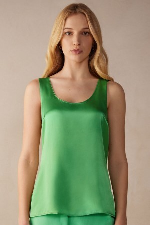 Intimissimi Silk and Modal Tank Top Groen | ABEWC50405