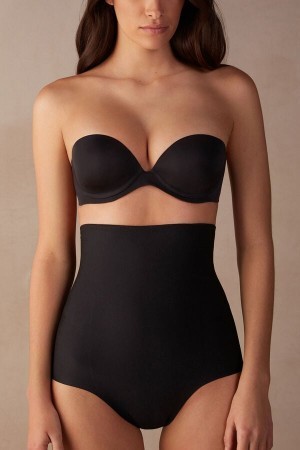 Intimissimi High Taille Shaping Hipster in Seamless Microfiber Zwart | YBEVQ85273