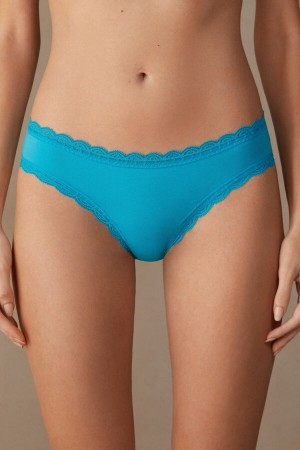 Intimissimi Katoenen and Kanten Panties Blauw | BEEAH19528