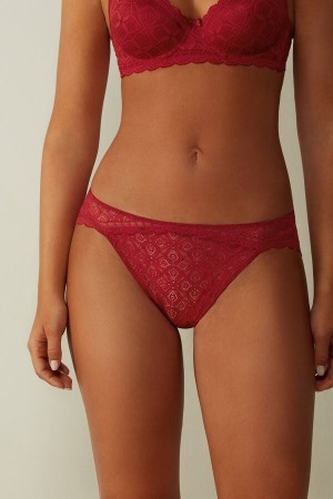 Intimissimi Low Rise Kanten Panties Rood | BEIIZ46430