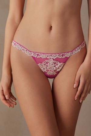 Intimissimi Pretty Flowers String String Roze | YBEGT76918