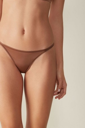 Intimissimi String with Ultralight Microfiber Straps Natural | BEQCS86082