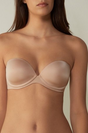 Intimissimi Anna Bandeau Bra in Ultralight Microfiber Natural | BEEGJ72170