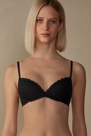 Intimissimi Gioia Super Push-Up Bra in Kanten Zwart | YBEVQ61202