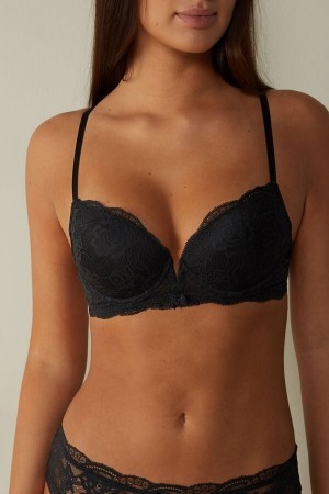 Intimissimi Mia Kanten Super Push-Up Bra Zwart | PBEER55502