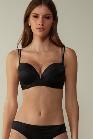 Intimissimi Mia Silk Super Push-Up Bra Zwart | SBEVO76136