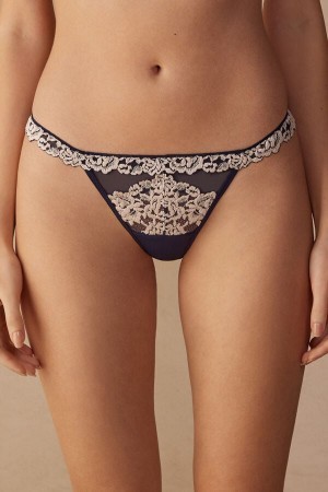 Intimissimi Pretty Flowers String String Blauw | FBEUI33554