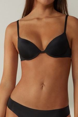 Intimissimi Simona Microfiber Super Push-Up Bra Zwart | YBEGT85354