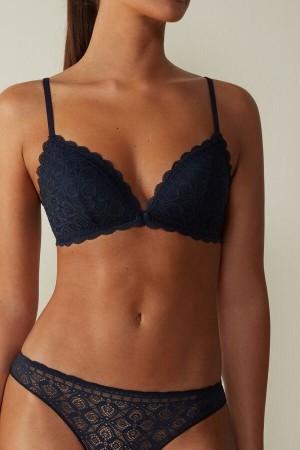 Intimissimi Tiziana Triangle Bra in Kanten Blauw | XBEBH40751