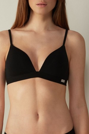 Intimissimi Tiziana Triangle Bra in Katoenen Zwart | BEJZR71656