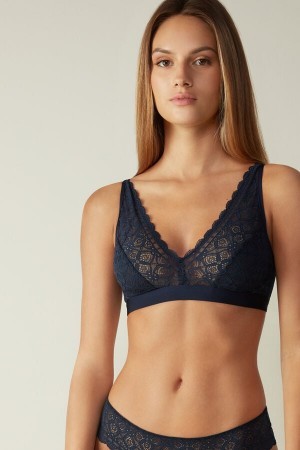 Intimissimi Lara Triangle Bra in Kanten Blauw | BEZPD98804