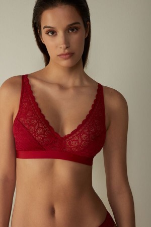 Intimissimi Lara Triangle Bra in Kanten Rood | BEJZR35880