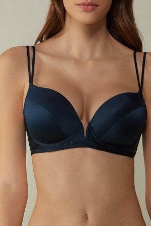 Intimissimi Mia Silk Super Push-Up Bra Blauw | BEEAH88151