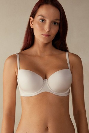 Intimissimi Sofia Balconette Bra in Ultralight Microfiber Natural | FBEHY90355