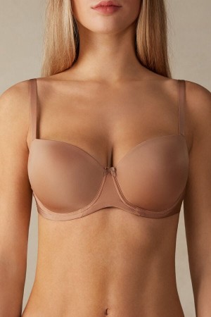 Intimissimi Sofia Balconette Bra in Ultralight Microfiber Natural | PBEQX27283