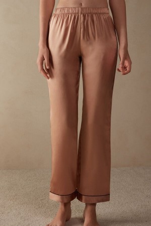 Intimissimi Silk Satin Pajama Pants Natural | PBEER89899