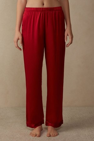 Intimissimi Silk Satin Pajama Pants Rood | GBEEC66512