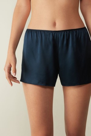 Intimissimi Smooth Silk-Satin Shorts Blauw | BENZX23923