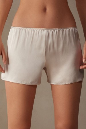 Intimissimi Smooth Silk-Satin Shorts Natural | SBENY99994