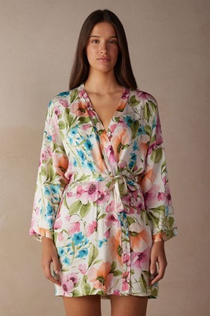 Intimissimi Botanical Lyrics Satin Kimono Print | BENEJ90560