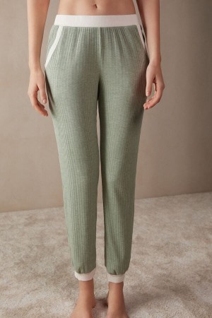 Intimissimi Lost in Fields Full Length Pants in Modal Groen | GBEEC64975