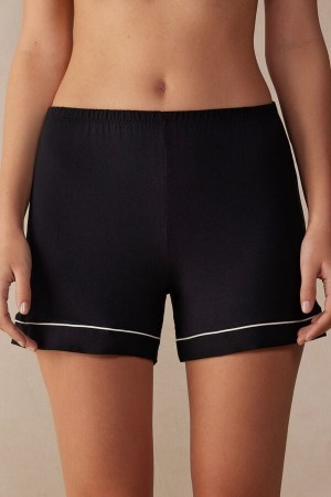 Intimissimi Modal Shorts with Contrast Trim Zwart | BEIIZ31867