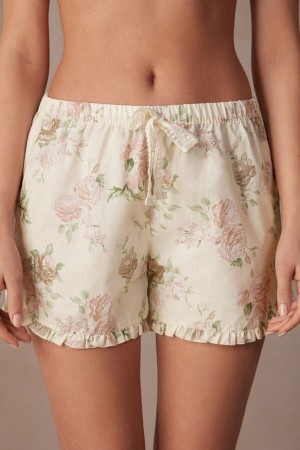 Intimissimi Scent of Roses Katoenen Cloth Shorts Print | GBEEC79398