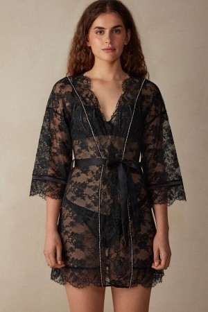 Intimissimi Shine High Like Stars Kanten Kimono Zwart | ZBENQ73495