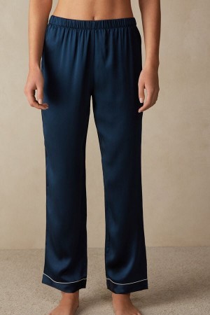 Intimissimi Silk Satin Pajama Pants Blauw | TBEPQ67229