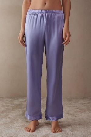 Intimissimi Silk Satin Pajama Pants Violet | UBEND70900