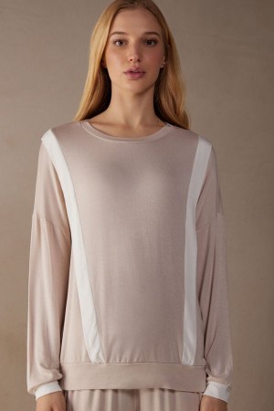 Intimissimi Simple Elegance Long Sleeve Top in Modal Roze | BEICD36148