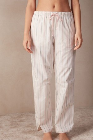 Intimissimi Soft Spring Full Length Katoenen Cloth Pants Wit | BEZPD61465