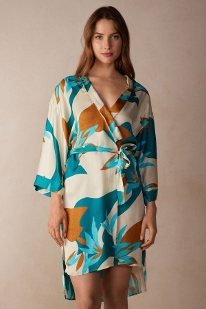 Intimissimi Summer Vibes Viscose Satin Kimono Gekleurd | TBEPQ13972