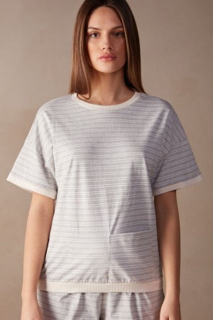 Intimissimi Vrijetijds Sunday Kort Sleeve Top Wit | UBEND54330