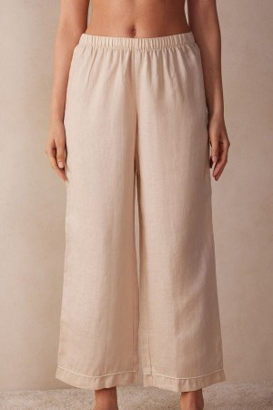 Intimissimi Yacht Night Linen Pants Natural | BEEGJ49650