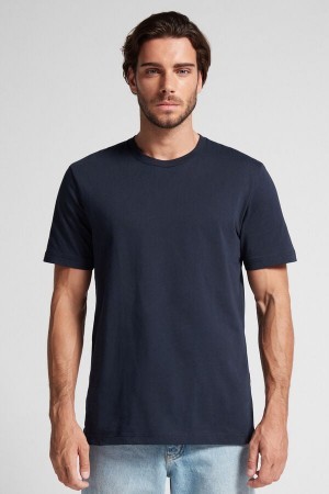 Intimissimi T-shirt in Katoenen Jersey Blauw | SBEVO73672