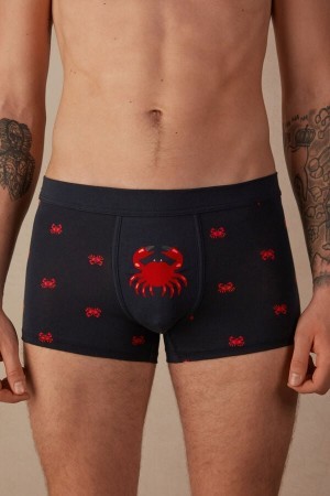 Intimissimi Crab Boxers in Natural Fresh Supima® Katoenen Blauw | BEICD47400