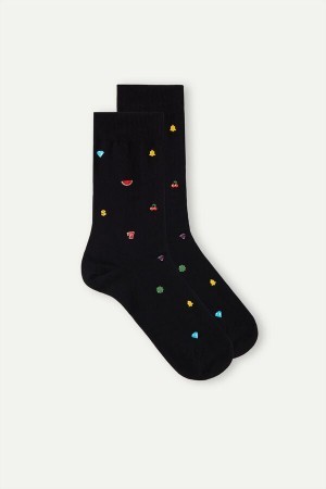 Intimissimi Kort Socks in Patterned Katoenen Zwart | BENEJ92758