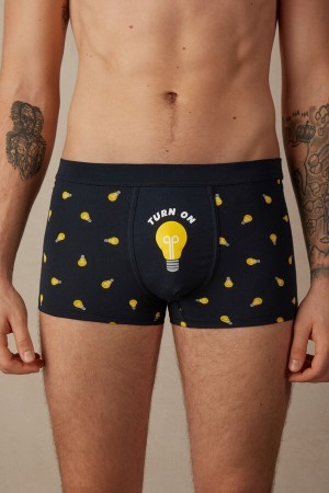 Intimissimi Light Bulb Boxers in Stretch Supima® Katoenen Blauw | BEJBT52678