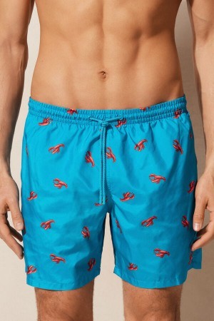 Intimissimi Lobster Print Swim Trunks Blauw | YBEGT61280