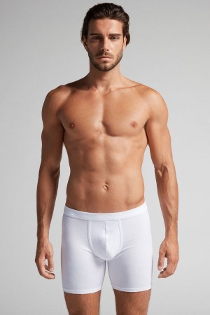 Intimissimi Long Boxers in Stretch Supima® Katoenen Wit | BEXBR68190