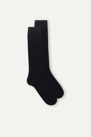 Intimissimi Long Socks in Stretch Supima® Katoenen Zwart | BEZDE47028