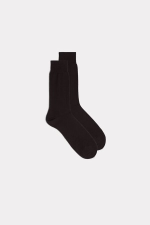 Intimissimi Kort Sateen Egyptian Katoenen Socks Bruin | BEDFL49223