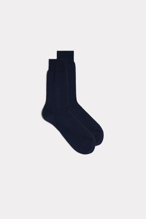 Intimissimi Kort Sateen Egyptian Katoenen Socks Blauw | XBEBH41709