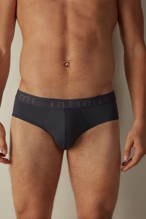 Intimissimi Microfiber Briefs with Logo Detail Grijs | BBESO58330