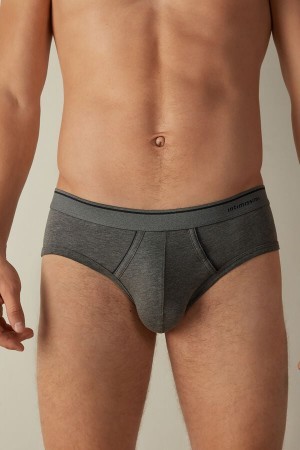 Intimissimi Supima Katoenen Briefs with Visible Elastic Donkergrijs | BEICD51370