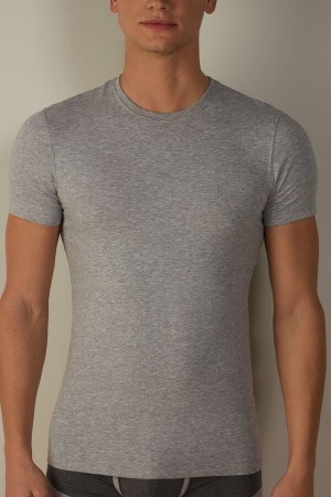 Intimissimi T-shirt in Stretch Supima® Katoenen Grijs | BEZPD91477