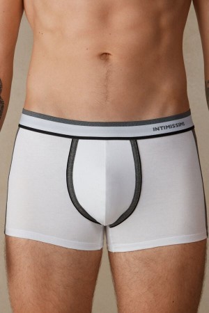 Intimissimi Two-tone Boxers in Stretch Supima® Katoenen Grijs | BEJBT95773